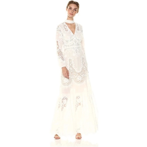 Anthropologie x BHLDN Monique Lhuillier Lyon Embroidered Choker Dress - Picture 2 of 14